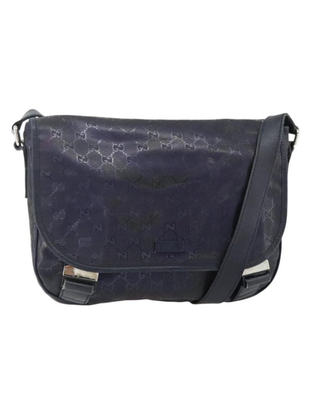 Authentic GUCCI GG Implementation Shoulder Bag PVC Purple Silver 201732